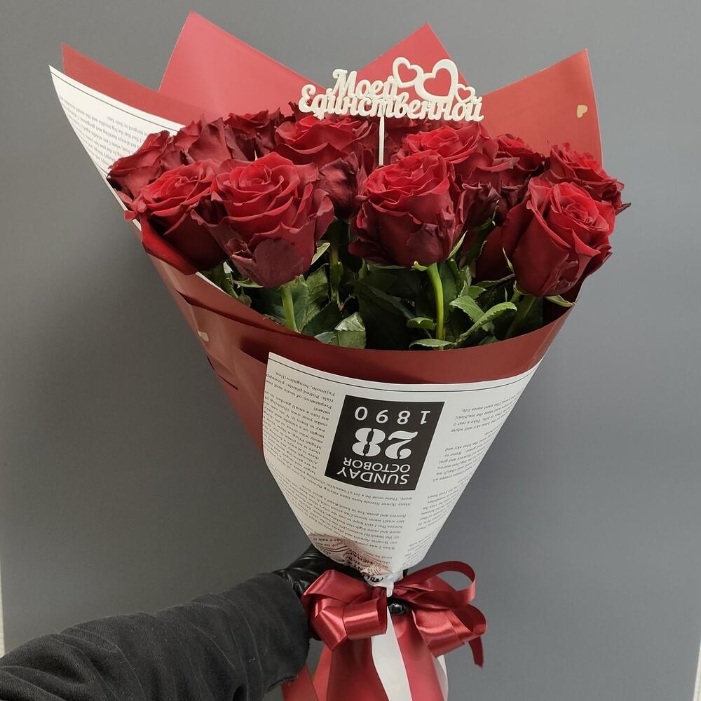 Монобукет красных роз 
