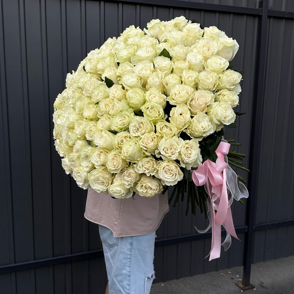 Букет Білих Голандських Троянд 101шт