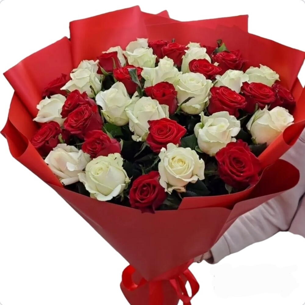 Красные и белые розы Киев